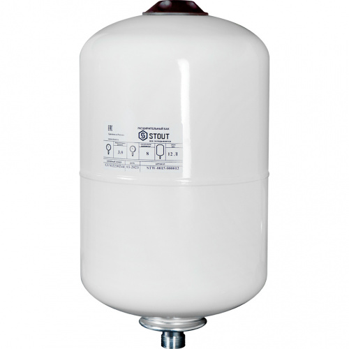 STW-0015-000012 STOUT STW-0015-000012 расширительный бак, для ГВС 12 л. вертикальный (цвет белый)  фото на сайте Велес-СПМ