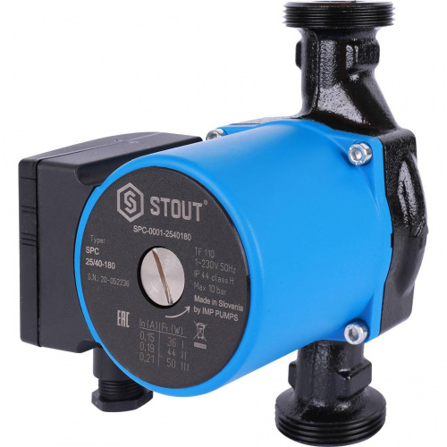 SPC-0001-2540180 STOUT Насос циркуляционный 25/40-180  фото на сайте Велес-СПМ