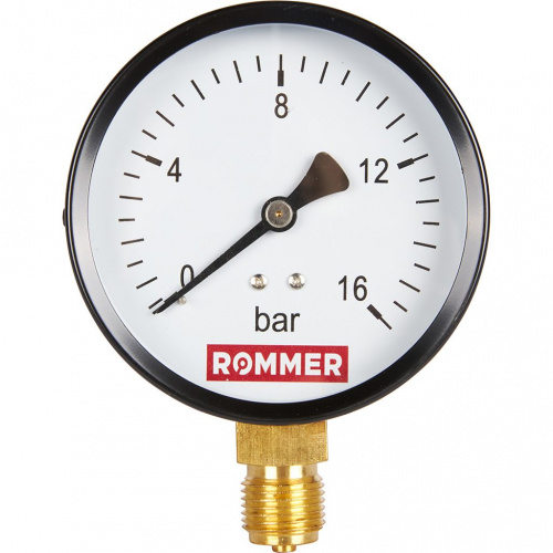 RIM-0010-101615 RIM-0010-101615 Манометр ROMMER радиальный. Корпус Dn 100 мм 1/2", 0...16 бар, кл.2.5  фото на сайте Велес-СПМ