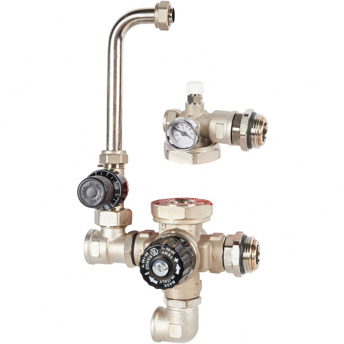 SDG-0120-002000 STOUT Насосно-смесительный узел с термостатическим клапаном и байпасом, без насоса  фото на сайте Велес-СПМ