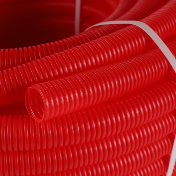 SPG-0002-502820 STOUT Труба гофрированная ПНД, цвет красный, наружным диаметром 28 мм для труб диаметром 20 мм  фото на сайте Велес-СПМ