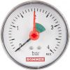RIM-0007-630408 Манометр ROMMER аксиальный с указателем предела. Корпус Dn 63 мм 1/4", 0...4 бар, кл.2.5  фото на сайте Велес-СПМ