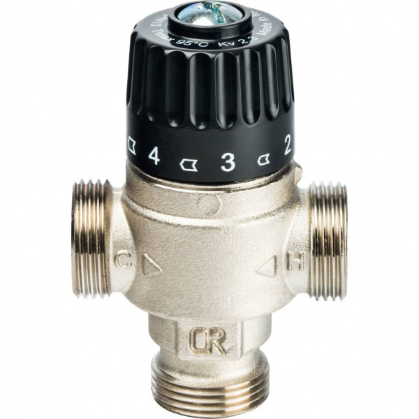 SVM-0125-236520 STOUT Термостатический смесительный клапан для систем отопления и ГВС 3/4" НР 30-65°С KV 2,3  фото на сайте Велес-СПМ