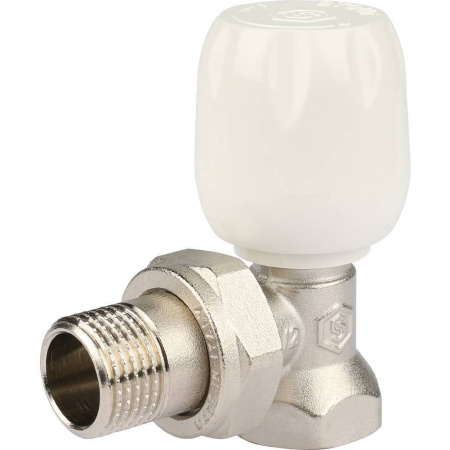 SVRs-1152-000015 STOUT Клапан ручной терморегулирующий с неподъемным шпинделем, угловой 1/2"  фото на сайте Велес-СПМ