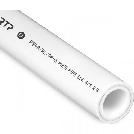 10351 RTP Труба PPR/GF/PPR 25х4,2 PN25 стекловолокно, белый 4м  фото на сайте Велес-СПМ