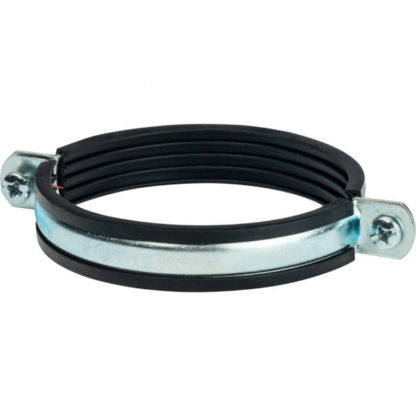 SAC-0020-100004 STOUT Хомут для труб 4"(107-116), комплект: хомут+шпилька шуруп +дюбель пластиковый  фото на сайте Велес-СПМ