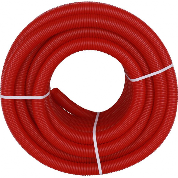 SPG-0002-504032 STOUT Труба гофрированная ПНД, цвет красный, наружным диаметром 40 мм для труб диаметром 32 мм  фото на сайте Велес-СПМ